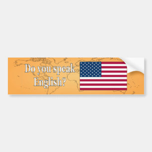 Sprichst du Englisch? Auf Englisch. Flaggenwanne Autoaufkleber