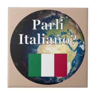 Sprichst du Italienisch? Auf Italienisch. Flag & E Fliese