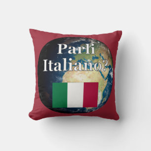 Sprichst du Italienisch? Auf Italienisch. Flag & E Kissen