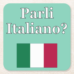 Sprichst du Italienisch? Auf Italienisch. Flag Rechteckiger Pappuntersetzer