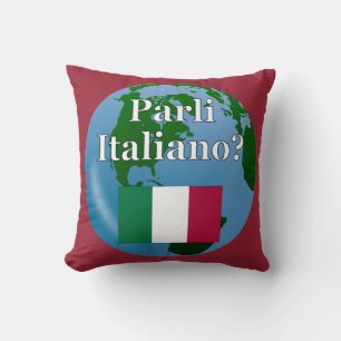 Sprichst du Italienisch? Auf Italienisch. Flagge & Kissen