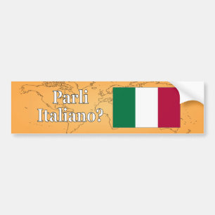 Sprichst du Italienisch? Auf Italienisch. Flaggenw Autoaufkleber