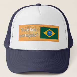 Sprichst du Portugiesisch? Auf Portugiesisch. Flag Truckerkappe