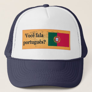 Sprichst du Portugiesisch? Auf Portugiesisch. Flag Truckerkappe
