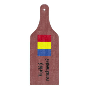 Sprichst du Rumänisch? Auf Rumänisch. Flaggenbf Schneidebrett