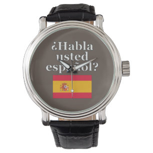 Sprichst du Spanisch? Auf Spanisch. Flag Armbanduhr