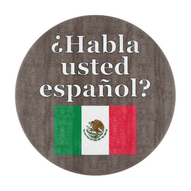 Sprichst du Spanisch? Auf Spanisch. Flag Schneidebrett (Vorderseite)