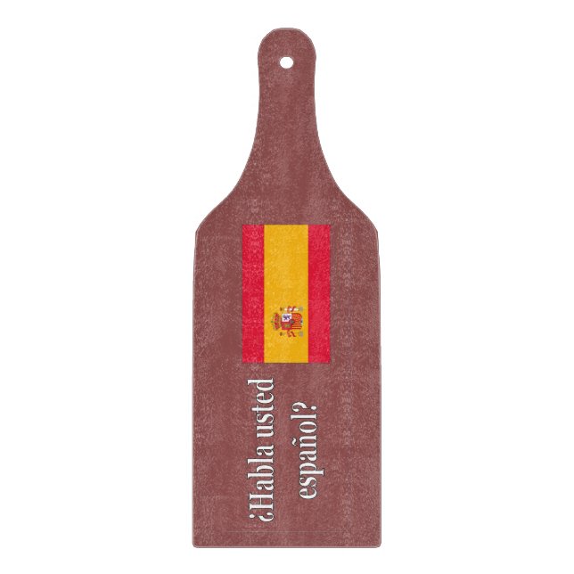 Sprichst du Spanisch? Auf Spanisch. Flaggenwanne Schneidebrett (Vorderseite)