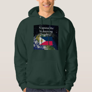 Sprichst du Tagalog? In Tagalog. Flag & Erde Hoodie