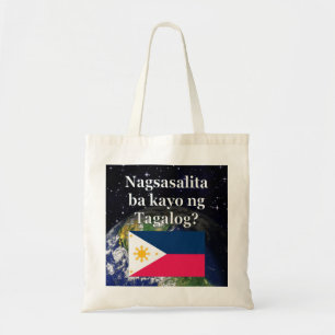 Sprichst du Tagalog? In Tagalog. Flag & Erde Tragetasche