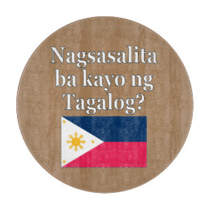 Sprichst du Tagalog? In Tagalog. Flag Schneidebrett