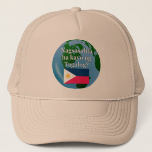 Sprichst du Tagalog? In Tagalog. Flagge & Globus Truckerkappe