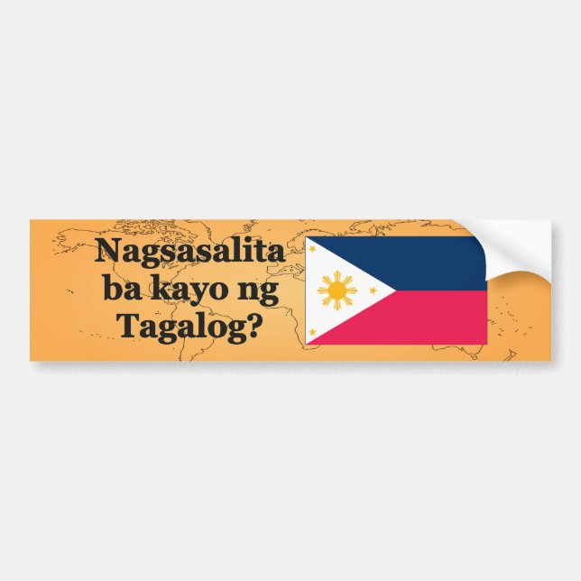 Sprichst du Tagalog? In Tagalog. Flaggenbf Autoaufkleber (Vorne)