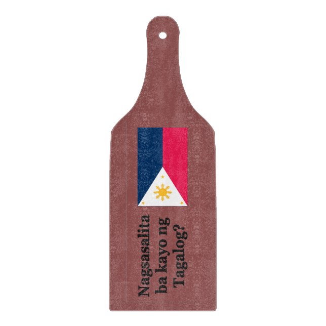 Sprichst du Tagalog? In Tagalog. Flaggenbf Schneidebrett (Vorderseite)