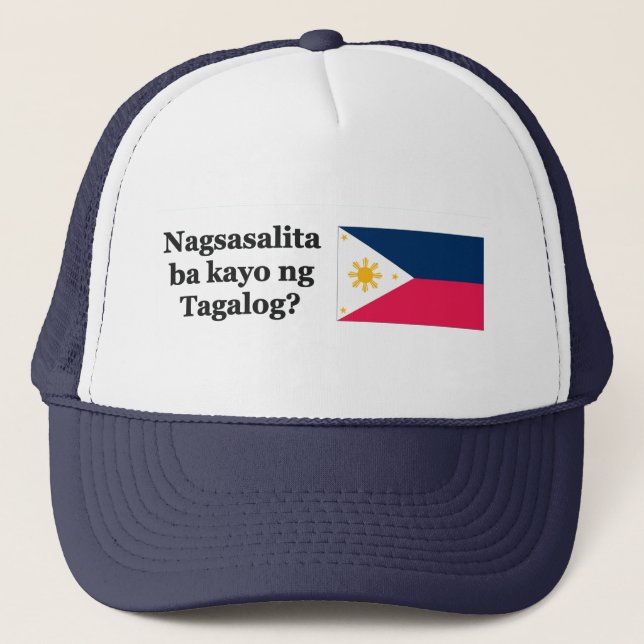 Sprichst du Tagalog? In Tagalog. Flaggenbf Truckerkappe (Vorderseite)