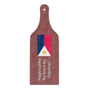 Sprichst du Tagalog? In Tagalog. Flaggenwanne Schneidebrett