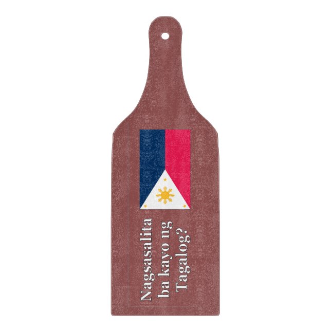 Sprichst du Tagalog? In Tagalog. Flaggenwanne Schneidebrett (Vorderseite)