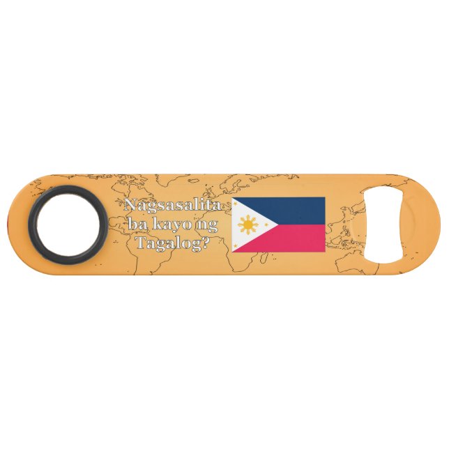 Sprichst du Tagalog? In Tagalog. Flaggenwanne Speed Flaschenöffner (Vorderseite (Horizontal))