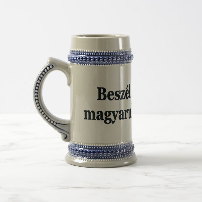 Sprichst du Ungarisch? Auf Ungarisch. Flaggenbf Bierglas (Links)