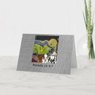 Sprichwort 16: 6-7 illustriert in Braille Karte