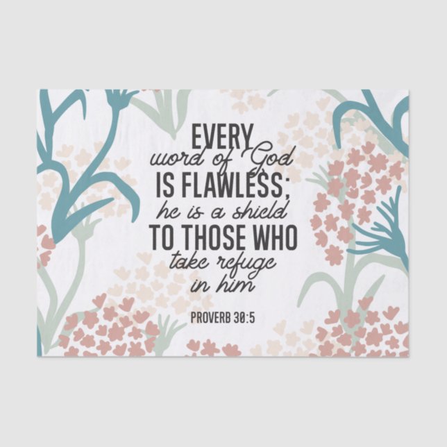 Sprichwort 30:5 Bibelverse Seidenpapier (Vorderseite)