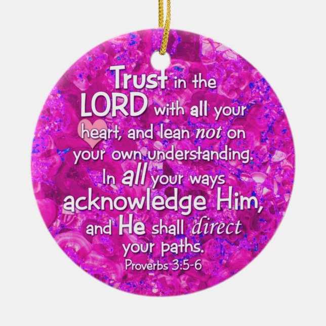 Sprichwort-3:5 - Vertrauen 6 im Lord Bible Verse Keramik Ornament (Vorne)