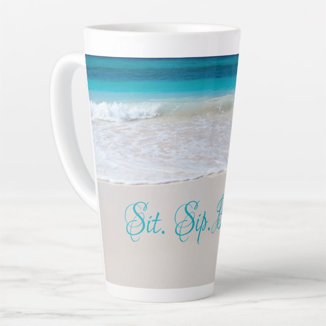 Sprichwort am Strand Tall Latte Tasse (Linke Ecke)