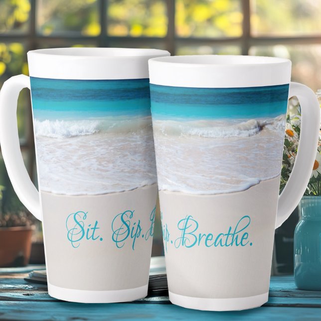 Sprichwort am Strand Tall Latte Tasse (Von Creator hochgeladen)