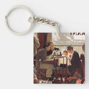 Sprichwort-Anmut durch Norman Rockwell Schlüsselanhänger