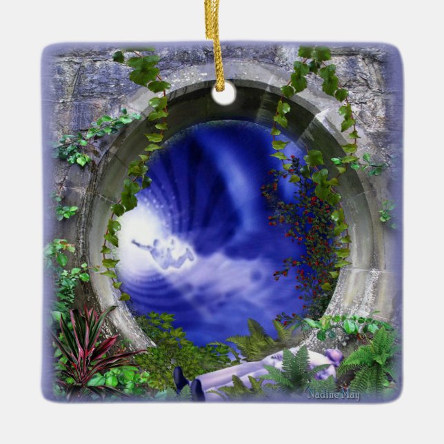 Sprichwort Auf Wiedersehen Keramikornament (Vorderseite)