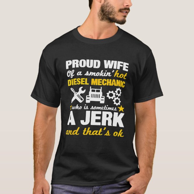 Sprichwort der Diesel Mechanics Ehefrau Hochzeitst T-Shirt (Vorderseite)
