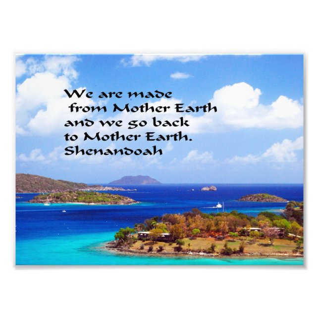 Sprichwort des alten Amerikanischen Ureinwohners Fotodruck (Vorne)