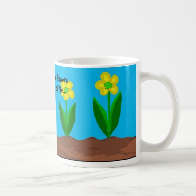 Sprichwort für Freunde und Blume Kaffeetasse (Rechts)