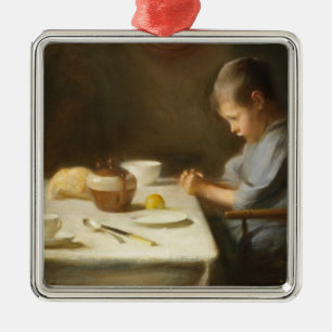 Sprichwort Grace (Junge, der am Tisch betet) Ornament Aus Metall