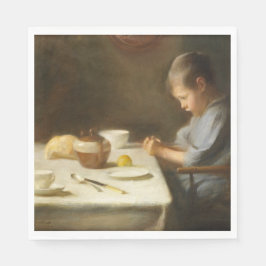 Sprichwort Grace (Junge, der am Tisch betet) Serviette