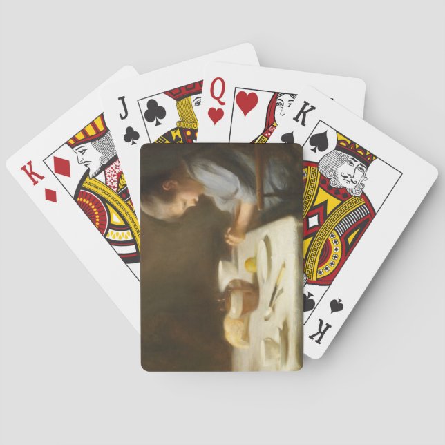 Sprichwort Grace (Junge, der am Tisch betet) Spielkarten (Rückseite)