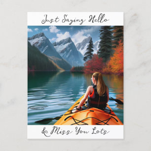 Sprichwort Hallo und Miss You Love Postkarte