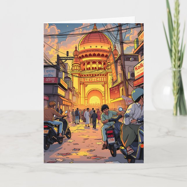 Sprichwort Hello aus Indien | Kolkata Karte (Vorderseite)