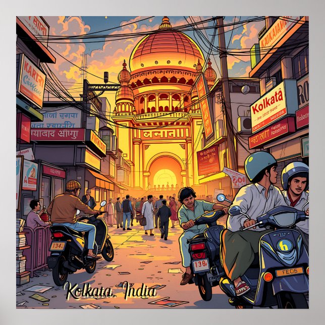 Sprichwort Hello aus Indien | Kolkata Poster (Vorne)