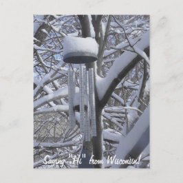 Sprichwort Hi von Wisconsin Snowy Chimes Postkarte