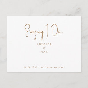 Sprichwort I Do Foto Gold & White Save the Date Postkarte