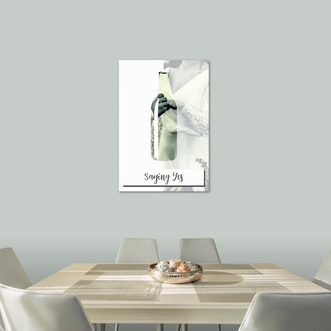 Sprichwort Ja, Braut und Bräutigam, maßgeschneider Poster (Saying Yes, Bride & Groom, Custom Wedding Photo Poster)