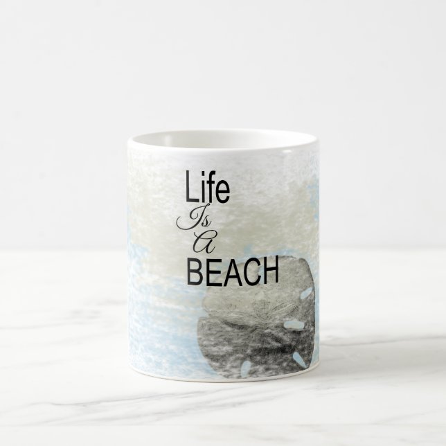 Sprichwort Life ist ein Strand Sand Dollar Kaffeetasse (Mittel)