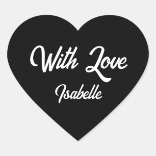 Sprichwort "mit Liebe" Herz-Aufkleber