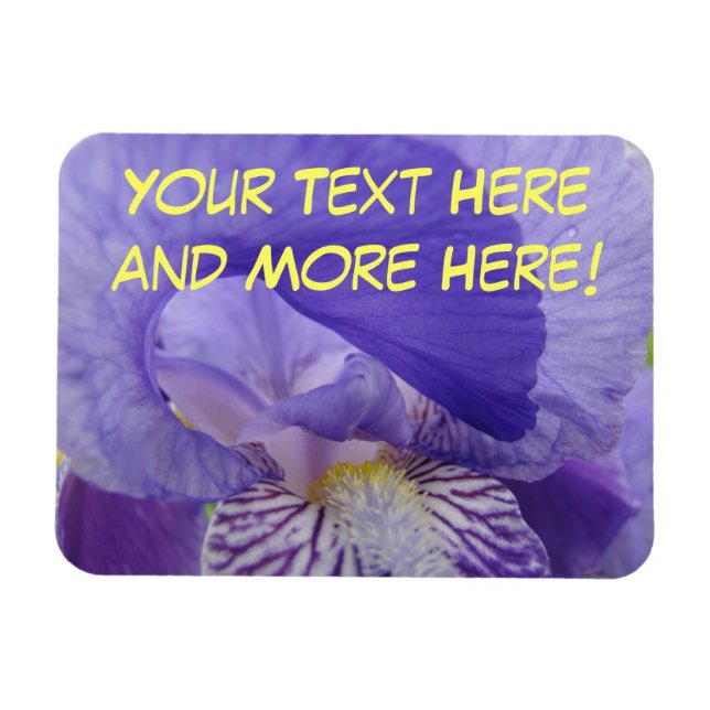 Sprichwort Quotes Magnete Lila Iris Blume (Horizontal)