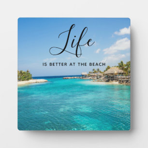 Sprichwort Tropical Beach mit Strohhütten Fotoplatte