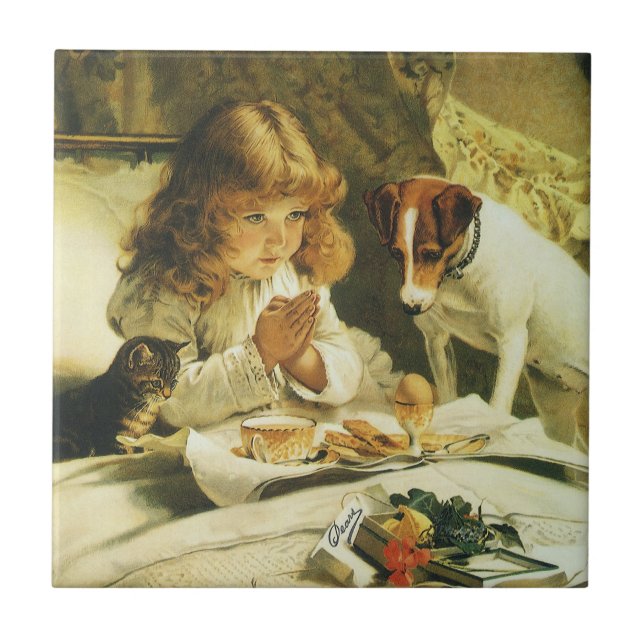 Sprichwort Unsere Gebete, Suspense Charles Burton  Fliese (Vorderseite)