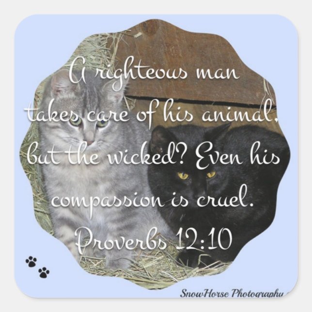 Sprichwörter 12:10 quadratischer aufkleber (Vorderseite)