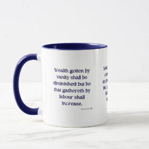 Sprichwörter 13:11 KJV Bibelverse Zwei-Tone-Tasse Tasse