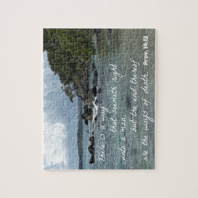 Sprichwörter 14:12 Es gibt einen Weg, der richtig  Puzzle (Vertikal)